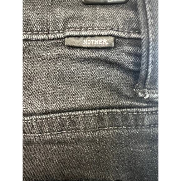 Mother Insider Crop Step Fray Guilty Racer Black Sz 28‎ Jeans Raw Hem - Picture 9 of 16